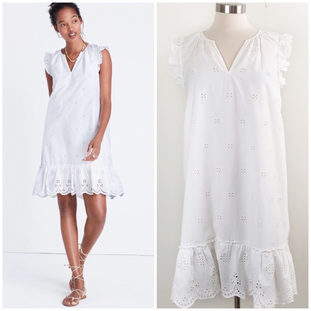 Madewell | NWT Eyelet Shift Ruffle Garden Dress